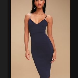 Navy Blue Bodycon midi dress